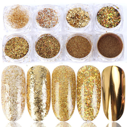 Mix Glitter Nail Art Powder Flakes Set