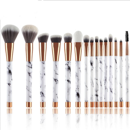 15 Pcs Marble Makeup Brush Set