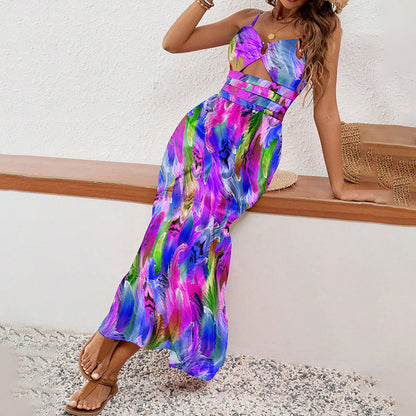 Sleeveless Boho Floral Maxi Sundress