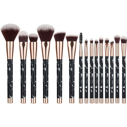 15 Pcs Marble Makeup Brush Set