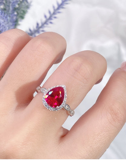 S925 Sterling Silver Colored Gem Ring