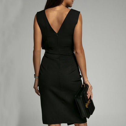 V-neck Sleeveless Split Dress
