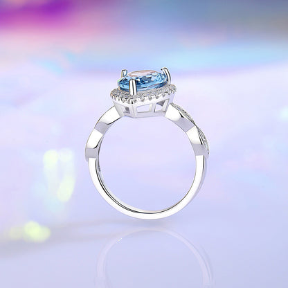 S925 Sterling Silver Colored Gem Ring