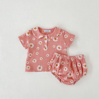 Baby Girl Suit Korean Style Short Sleeve Top