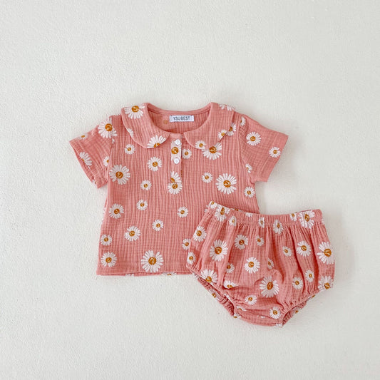 Baby Girl Suit Korean Style Short Sleeve Top