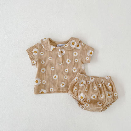 Baby Girl Suit Korean Style Short Sleeve Top