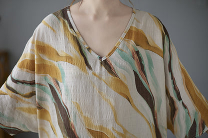 Cotton & Linen Art Batwing Sleeve Shirt