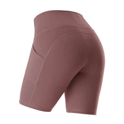 High Waist Elastic Yoga Shorts W/ Pockets