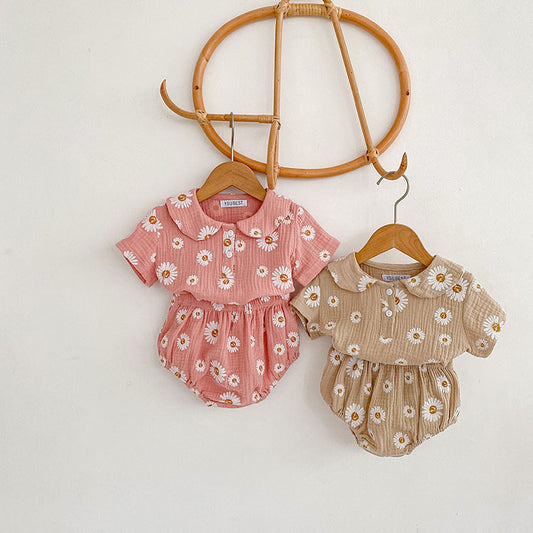 Baby Girl Suit Korean Style Short Sleeve Top