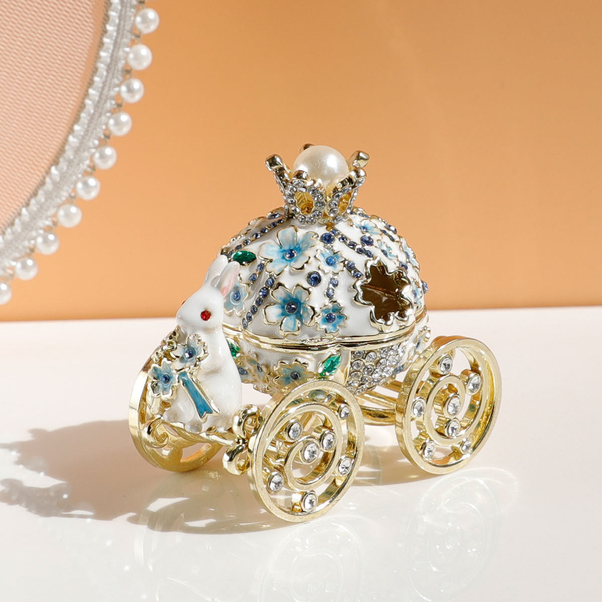 Creative Princess Carriage Cherry And Bunny Ornament Storage Box