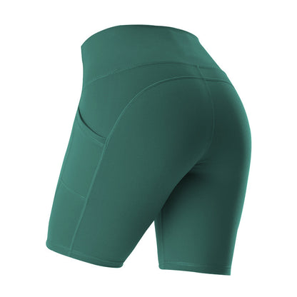 High Waist Elastic Yoga Shorts W/ Pockets