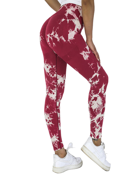 4pcs Tie-dye Active Yoga Pants