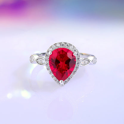 S925 Sterling Silver Colored Gem Ring
