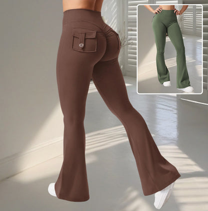Flared Yoga Pants With Pockets