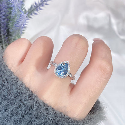 S925 Sterling Silver Colored Gem Ring