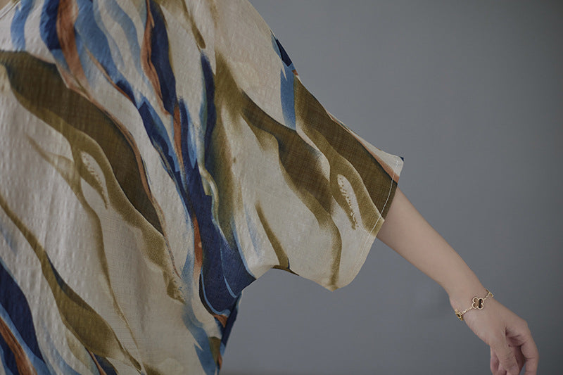 Cotton & Linen Art Batwing Sleeve Shirt