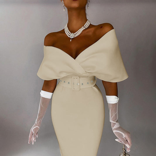 High-end High-waist Off The Shoulder Dress