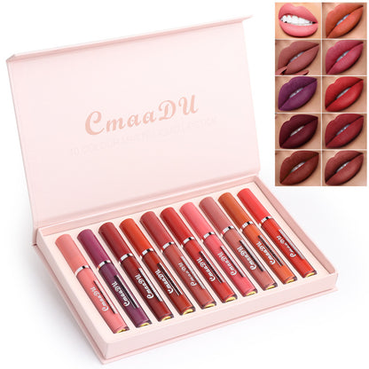 10pc Set Non-stick Cup Waterproof Matte Lipstick