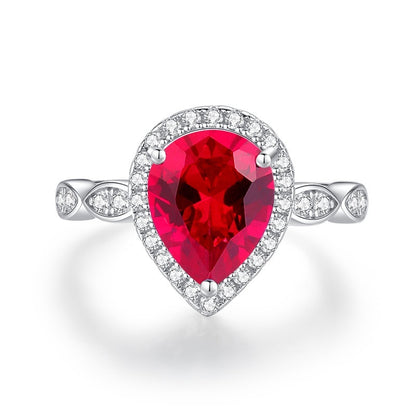 S925 Sterling Silver Colored Gem Ring