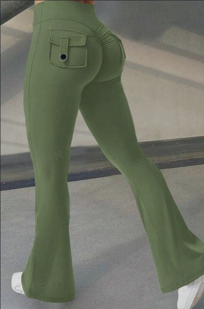 Flared Yoga Pants With Pockets
