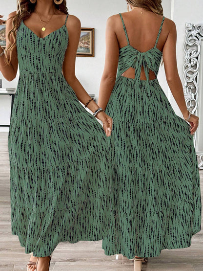 Bohemian Style Suspender Maxi Stitching Dress