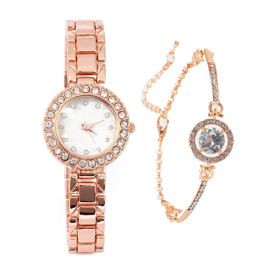 Women's Casual Diamond Quartz Bracelet & Watch