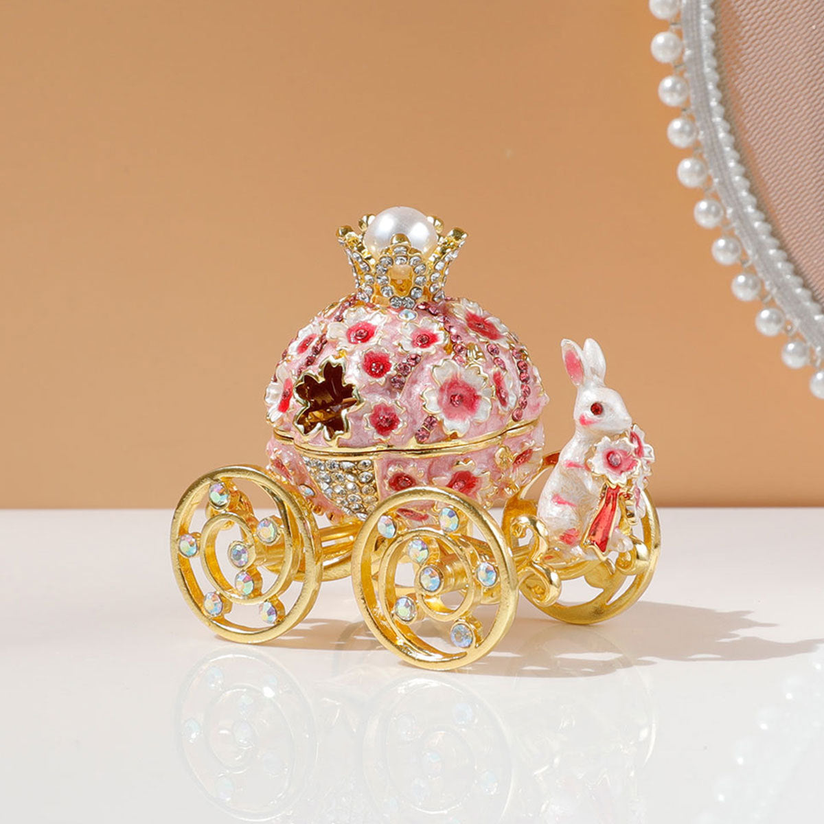 Creative Princess Carriage Cherry And Bunny Ornament Storage Box