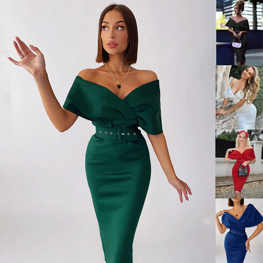 High-end High-waist Off The Shoulder Dress